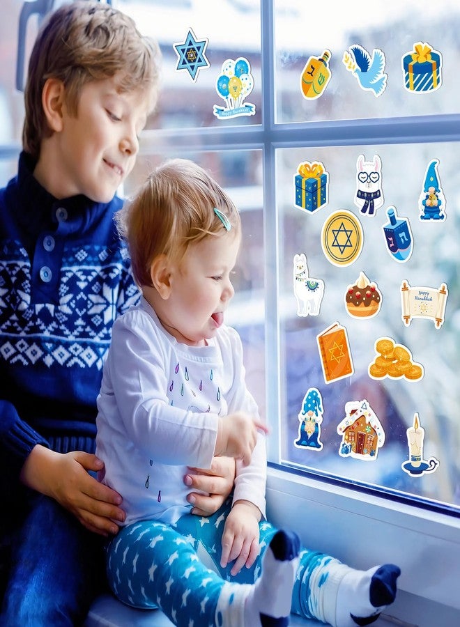JULBEAR Hanukkah Foam Sticker, 300Pcs Chanukah Menorah Dreidel David Star Self Adhesive Foam Stickers for Kids Hanukkah Party Favors DIY Crafts Winter Decorations - Image 4